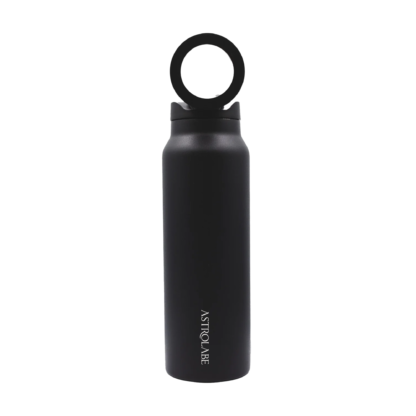 Casual Tumbler with Mobile Stand Black Color - كوب حراري مع ستاند للهاتف لون أسود