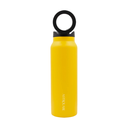 Casual Tumbler with Mobile Stand Yellow Color - كوب حراري مع ستاند للهاتف لون أصفر